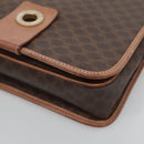 CELINE Macadam Canvas Shoulder Bag PVC Leather Brown Gold Auth 122541-9