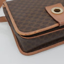 CELINE Macadam Canvas Shoulder Bag PVC Leather Brown Gold Auth 122541-14