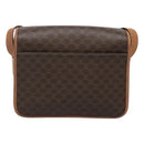 CELINE Macadam Canvas Shoulder Bag PVC Leather Brown Gold Auth 122541-2