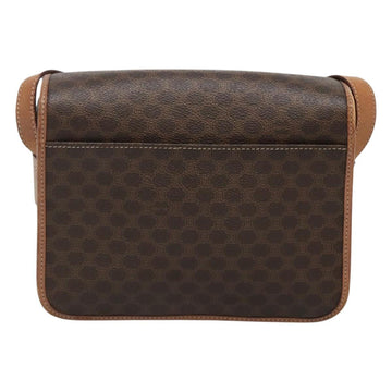 CELINE Macadam Canvas Shoulder Bag PVC Leather Brown Gold Auth 122541 - 0