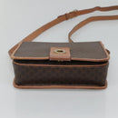 CELINE Macadam Canvas Shoulder Bag PVC Leather Brown Gold Auth 122541-5