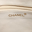 CHANEL Matelasse Chain Shoulder Bag Satin Beige Gold CC Auth 122544-17