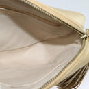 CHANEL Matelasse Chain Shoulder Bag Satin Beige Gold CC Auth 122544-19