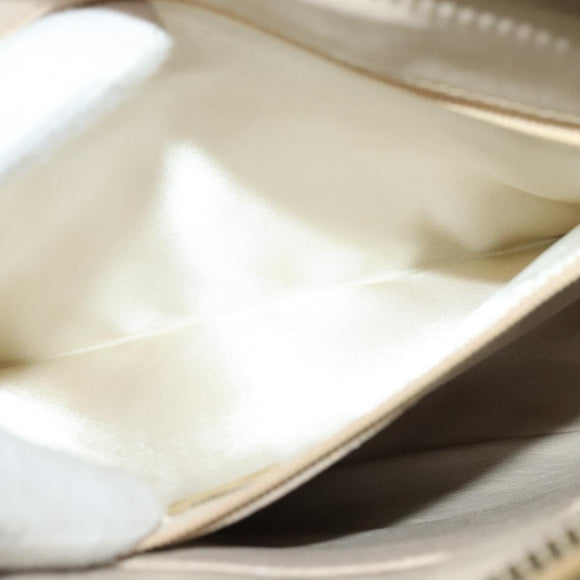 CHANEL Matelasse Chain Shoulder Bag Satin Beige Gold CC Auth 122544