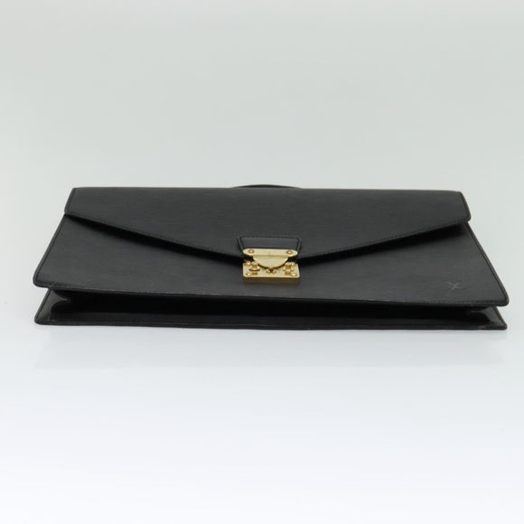 LOUIS VUITTON Epi Porte Documents Bandouliere Black M54462 LV Auth 122570