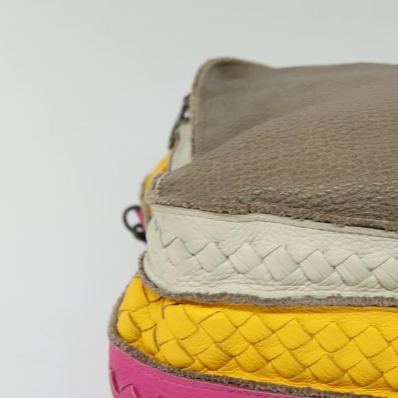 BOTTEGA VENETA INTRECCIATO Shoulder Bag Leather Multicolor Auth 122604