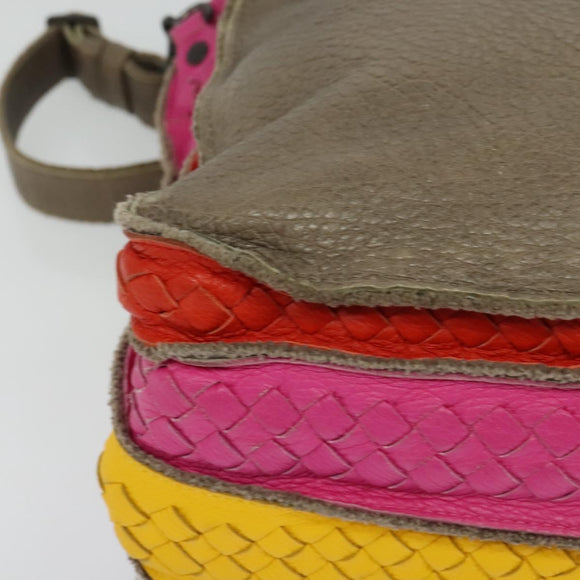BOTTEGA VENETA INTRECCIATO Shoulder Bag Leather Multicolor Auth 122604