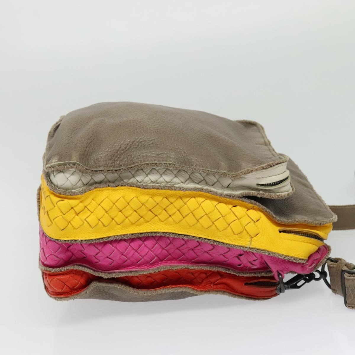 BOTTEGA VENETA INTRECCIATO Shoulder Bag Leather Multicolor Auth