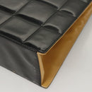 CHANEL Choco Bar Chain Shoulder Bag Patent leather Black CC Auth 122608-16