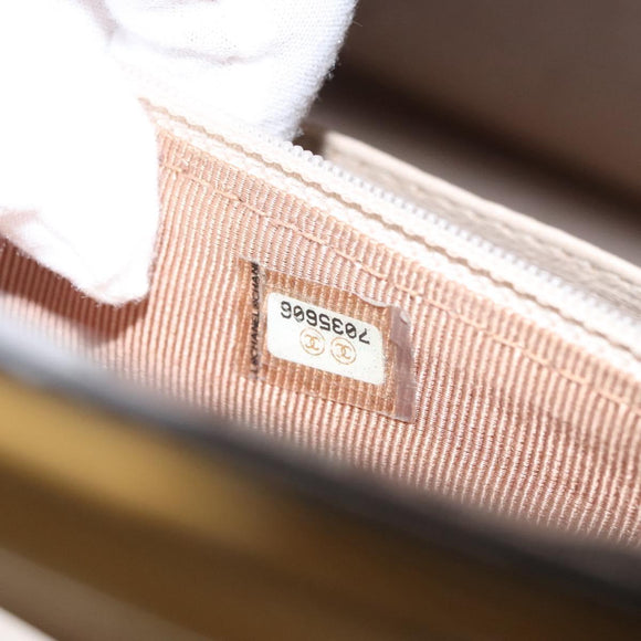 CHANEL Choco Bar Chain Shoulder Bag Patent leather Black CC Auth 122608