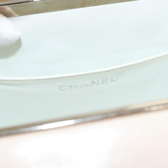 CHANEL Matelasse Hand Bag Patent leather Yellow Silver CC Auth 122609