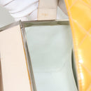 CHANEL Matelasse Hand Bag Patent leather Yellow Silver CC Auth 122609-21