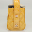 CHANEL Matelasse Hand Bag Patent leather Yellow Silver CC Auth 122609-4