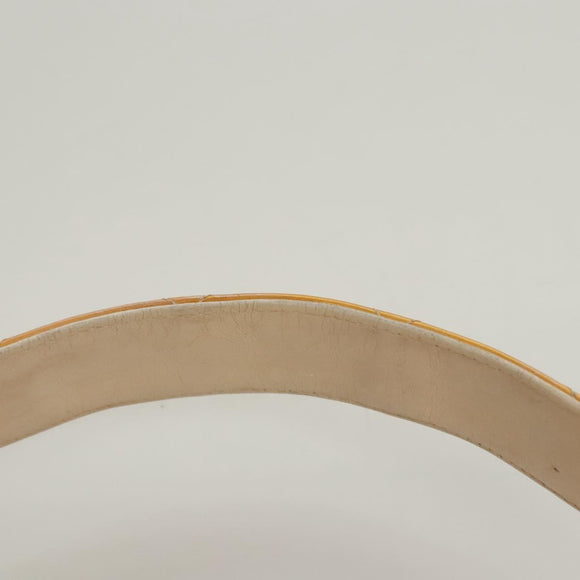 CHANEL Matelasse Hand Bag Patent leather Yellow Silver CC Auth 122609