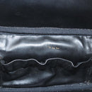 CHANEL Vanity Pouch Leather Black Gold CC Auth 122610-19