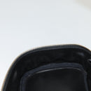 CHANEL Vanity Pouch Leather Black Gold CC Auth 122610-21