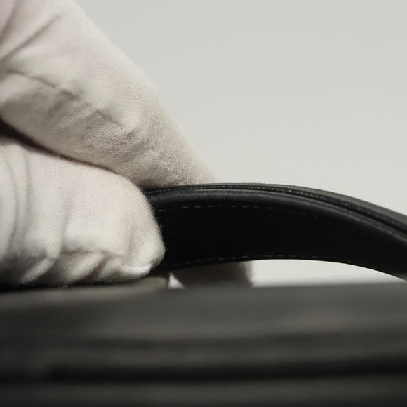 CHANEL Vanity Pouch Leather Black Gold CC Auth 122610