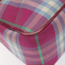 Burberrys Nova Check Shoulder Bag Canvas Pink Gold Auth 122611-14