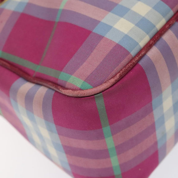 Burberrys Nova Check Shoulder Bag Canvas Pink Gold Auth 122611