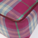 Burberrys Nova Check Shoulder Bag Canvas Pink Gold Auth 122611-15