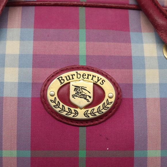 Burberrys Nova Check Shoulder Bag Canvas Pink Gold Auth 122611