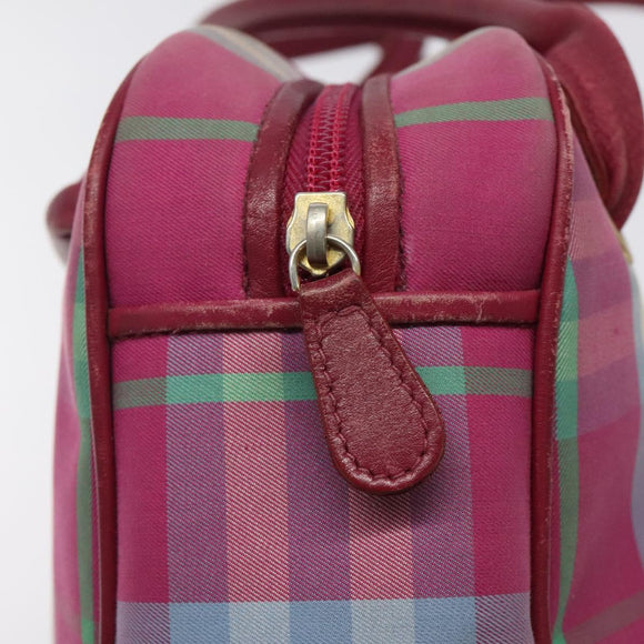 Burberrys Nova Check Shoulder Bag Canvas Pink Gold Auth 122611
