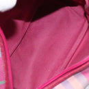 Burberrys Nova Check Shoulder Bag Canvas Pink Gold Auth 122611-12