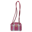 Burberrys Nova Check Shoulder Bag Canvas Pink Gold Auth 122611-13