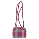 Burberrys Nova Check Shoulder Bag Canvas Pink Gold Auth 122611-2