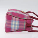 Burberrys Nova Check Shoulder Bag Canvas Pink Gold Auth 122611-3