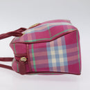 Burberrys Nova Check Shoulder Bag Canvas Pink Gold Auth 122611-4