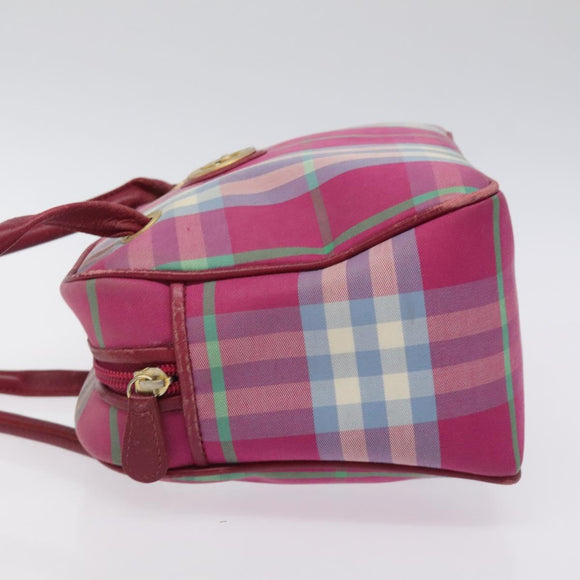 Burberrys Nova Check Shoulder Bag Canvas Pink Gold Auth 122611