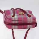Burberrys Nova Check Shoulder Bag Canvas Pink Gold Auth 122611-6