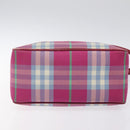 Burberrys Nova Check Shoulder Bag Canvas Pink Gold Auth 122611-5