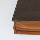 CELINE Macadam Canvas Shoulder Bag PVC Leather Brown Gold Auth 122617-14