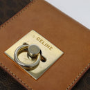 CELINE Macadam Canvas Shoulder Bag PVC Leather Brown Gold Auth 122617-16