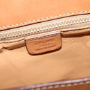 CELINE Macadam Canvas Shoulder Bag PVC Leather Brown Gold Auth 122617-17