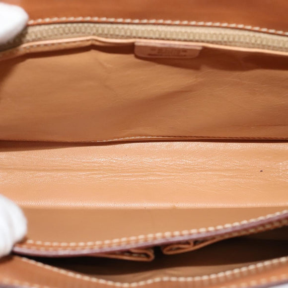 CELINE Macadam Canvas Shoulder Bag PVC Leather Brown Gold Auth 122617