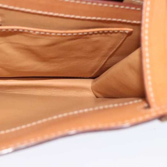 CELINE Macadam Canvas Shoulder Bag PVC Leather Brown Gold Auth 122617