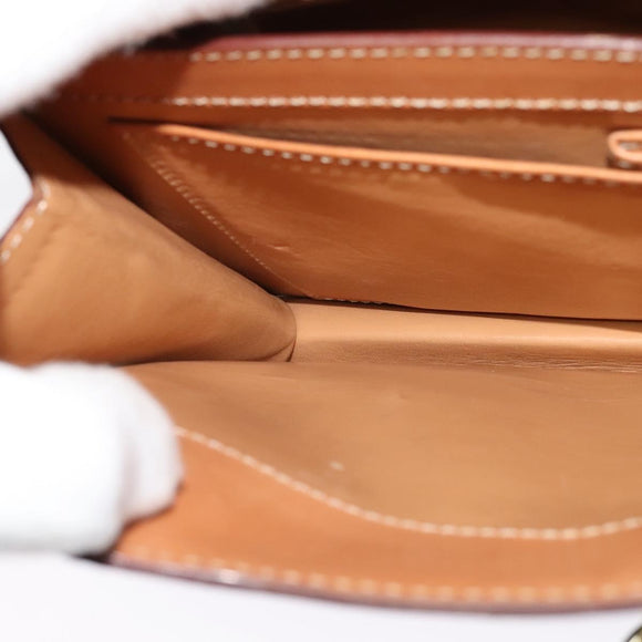 CELINE Macadam Canvas Shoulder Bag PVC Leather Brown Gold Auth 122617