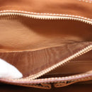 CELINE Macadam Canvas Shoulder Bag PVC Leather Brown Gold Auth 122617-10