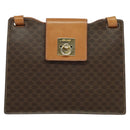 CELINE Macadam Canvas Shoulder Bag PVC Leather Brown Gold Auth 122617-12