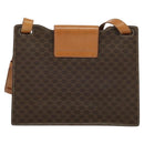 CELINE Macadam Canvas Shoulder Bag PVC Leather Brown Gold Auth 122617-1
