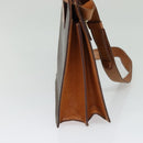 CELINE Macadam Canvas Shoulder Bag PVC Leather Brown Gold Auth 122617-2