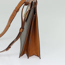 CELINE Macadam Canvas Shoulder Bag PVC Leather Brown Gold Auth 122617-3