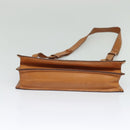 CELINE Macadam Canvas Shoulder Bag PVC Leather Brown Gold Auth 122617-4