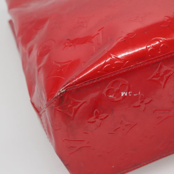 LOUIS VUITTON Monogram Vernis Reade MM Hand Bag Red Rouge M91086 LV Auth 122621