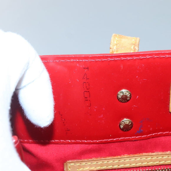 LOUIS VUITTON Monogram Vernis Reade MM Hand Bag Red Rouge M91086 LV Auth 122621