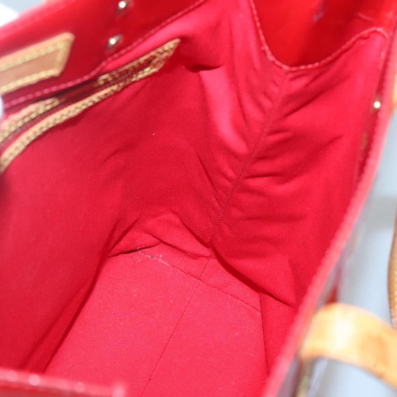 LOUIS VUITTON Monogram Vernis Reade MM Hand Bag Red Rouge M91086 LV Auth 122621