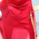 LOUIS VUITTON Monogram Vernis Reade MM Hand Bag Red Rouge M91086 LV Auth 122621-19
